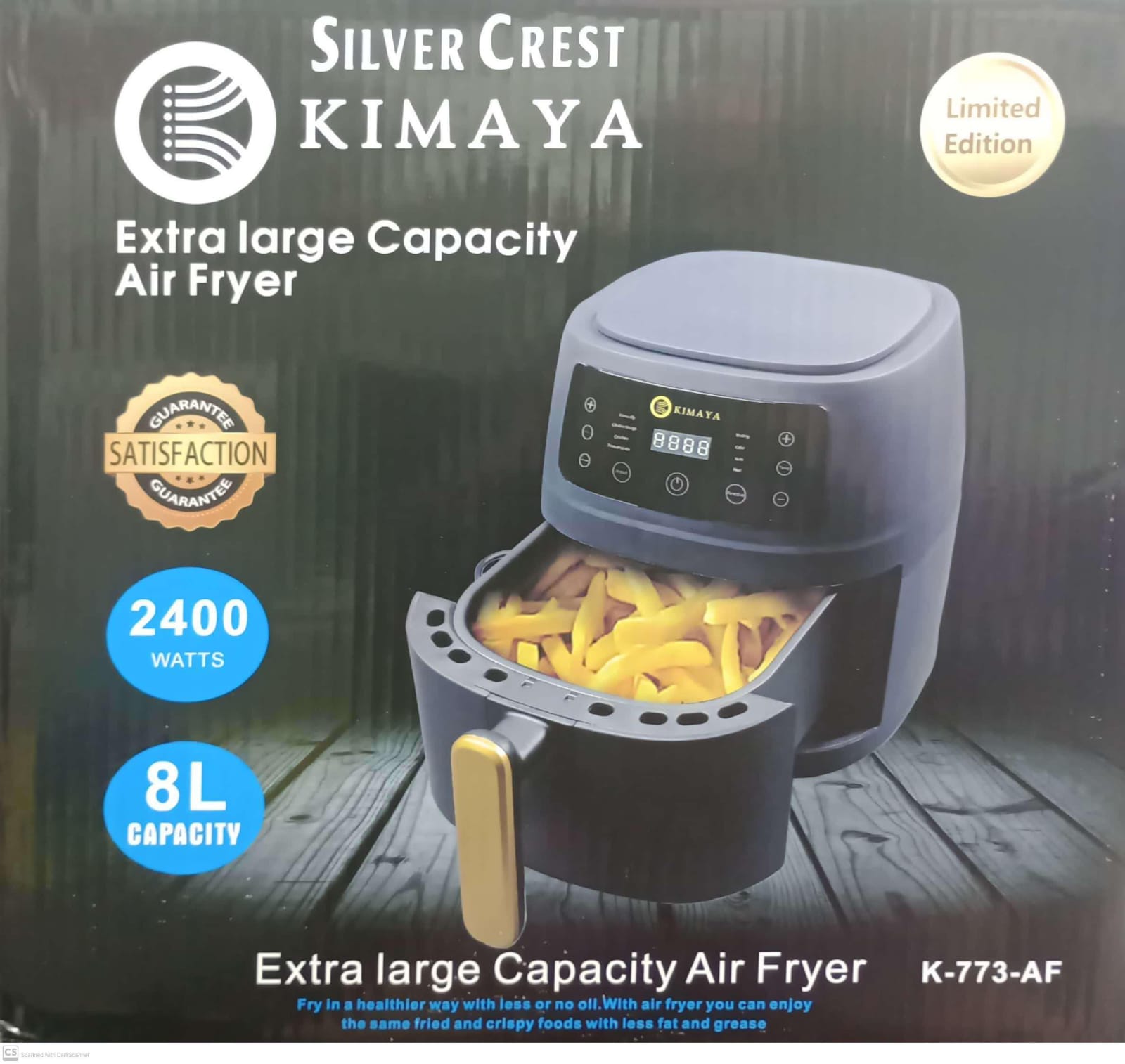 Digital Electric 8L Air Fryer With Extra Large Capacity 2400W