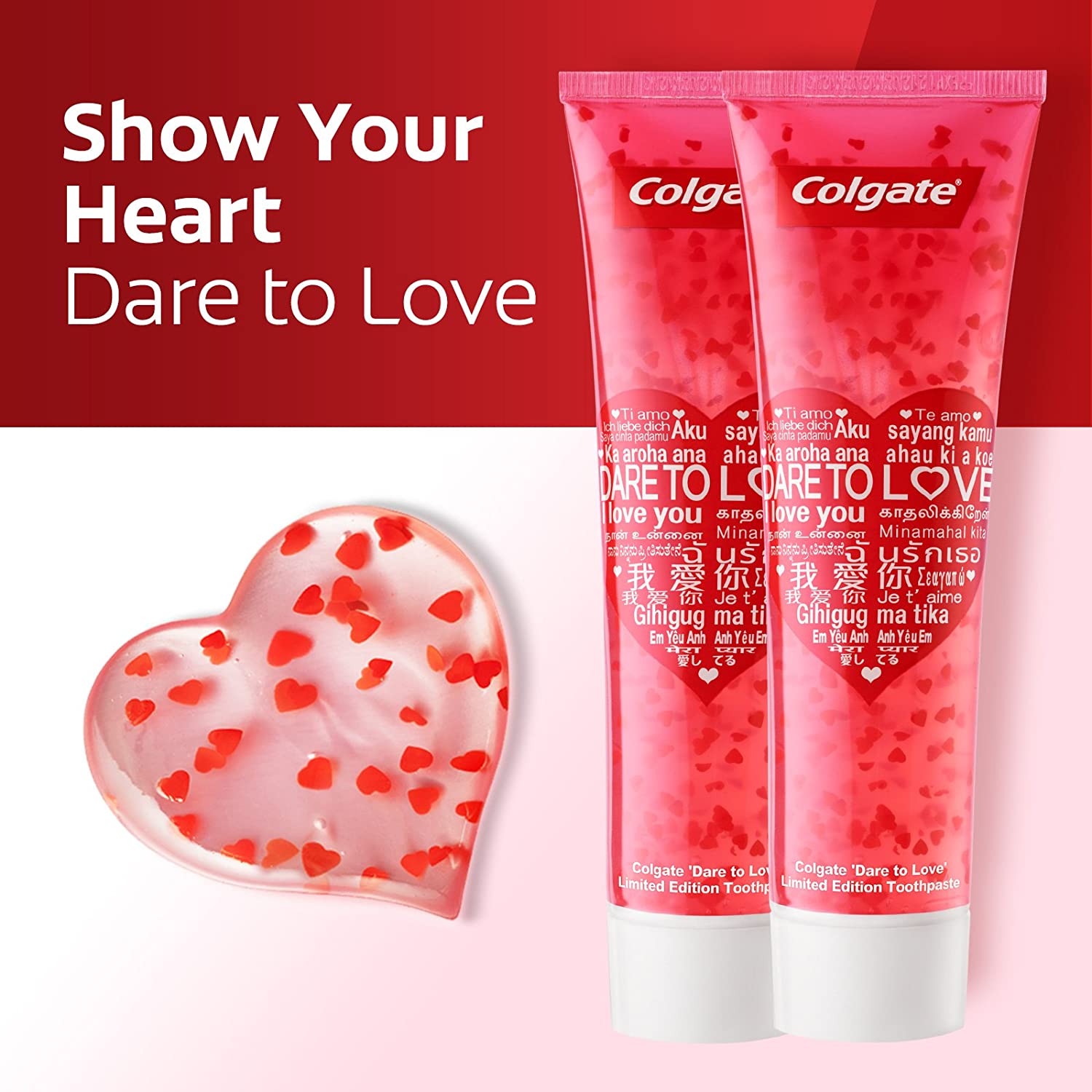 Colgate Dare To Love Special Edition Heart Toothpaste Twinpack 2 x 130g