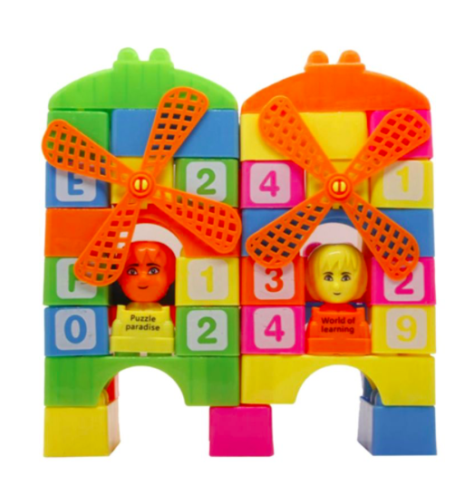 Margoun Alphabet / Numeric Building Blocks puzzle, Kids Educational Play Building Toy