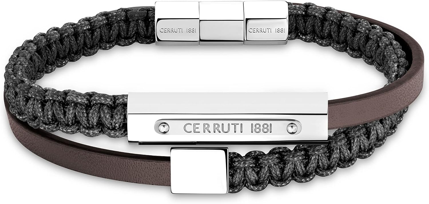 Cerruti 1881 Bracelet For Men Flux Stainless Steel Gun Metal