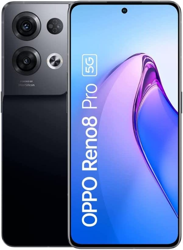 OPPO Reno8 Pro Smartphone, MediaTek Dimensity 8100-MAX 5G, 6.7 120Hz AMOLED screen, 50MP + 8MP + 2MP rear camera, 32MP front camera, RAM 8GB + ROM 256GB, 4500mAh 80W Supervooc, Glazed Black