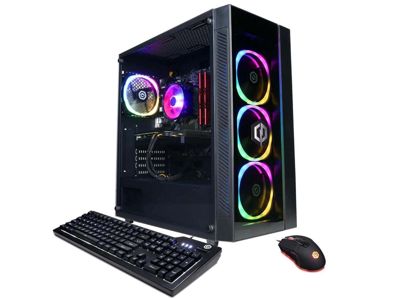 CyberPowerPC Desktop PC GMS AMD Ryzen5 16GB Ram 1TB SSD (GMA6800WST) Black Windows 11