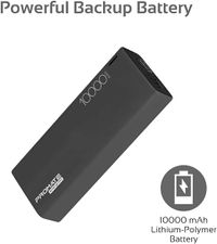 Promate 10000mAh Portable Charger, Fast Charging 2.1A Dual USB Premium Battery Power Bank with Input and Output USB Type-C Port, Over Charging Protection for Smartphones, Tablets, Energi-10C Black