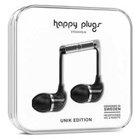 HAPPY PLUGS Deluxe In-Ear Headphones Black Marble