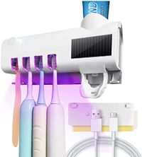 toothbrush sterilizer, bathroom toothbrush sterilizer, wall-mounted automatic toothpaste dispenser USB rechargeable