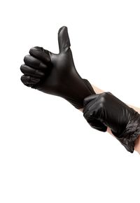 Powder Free Vinyl Disposable Black Gloves 100 Pcs