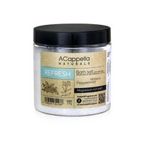 ACappella Naturals "Refresh" Premium Sea and Epsom Bath Salts with Verbena and Peppermint Essential Oils - Magnesium Rich Bath 600g