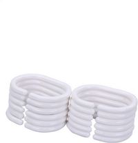 Kidcia Pack of 12 pcs White Plastic C Shape Shower Bathroom Curtain Hook