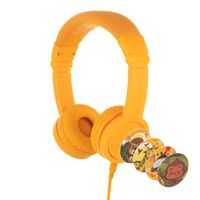 ONANOFF BuddyPhones Explore Plus Foldable With Mic | Safe Volume In-line Mic w/ Control Button |Detachable Audio Cable| Adjustable Foldable for Tablet, Nintendo Wii, e-Learning - Sun Yellow