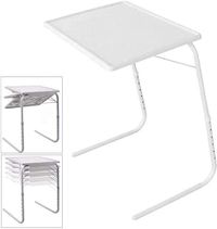 McMola MultiPurpose Foldable Table, White, H40.4 x W53.6 x D6.6 cm.