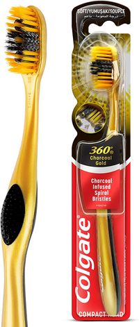 Colgate 360 Charcoal Gold Toothbrush, Multi Color
