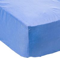 Luxury Fitted sheet 2Pcs Set - Cotton 200 Thread Count, Single Size,  Blue