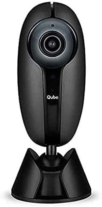Qubo Smart Home Security WiFi Camera with Intruder Alarm System | 1080p Full HD 2MP Camera | Weather Resistant | Alexa & OK Google Enabled | by Hero Group /Black/One Size