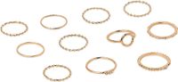 Zaveri Pearls Gold Tone Set Of 11 Stunning Stackable Finger Rings-ZPFK10878