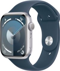 Apple Smart Watch Series 9 45MM/SM (GPS) (MR9D3LL/A) Silver Aluminum - Storm Blue