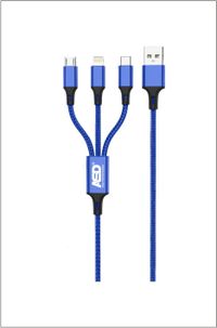 ثلاثية كابل شحن سريع متعدد | كابل شحن فائق السرعة 6A 3 في 1 متوافق مع ASD-56C