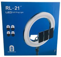 RL-21 Selfie Ring light 21 inch And Photographic lamp with 3 mobile seilfy - Black