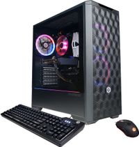 CyberPowerPC كمبيوتر سطح المكتب GMS ايه ام دي رايزن 5 - رام 16 جيجابايت - 1 تيرابايت اس اس دي (GMA5200BSTV9) أسود، ويندوز 11