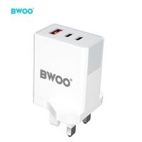 BWOO UK Charger High Power Fast Charging PD+QC 40W, ACC UK 3 Port Portable Travel Wall Charger