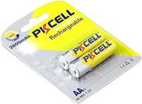 PKCELL Rechargeable AA Batteries with 2800mah 1.2V Ni-MH High Capacity -2 Pieces