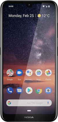 NOKIA 3.2 -Android Smartphone, 3GB RAM, 64GB Memory, 6.26” HD+ screen, Fingerprint Sensor - Black