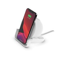 Belkin - قاعدة شحن لاسلكية 10 وات + مكبر صوت بلوتوث - Boost Charge - أبيض