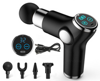 Portable Mini Massage Gun with 32 Speed Levels, 4 Heads, LCD Display & Long-Lasting Battery