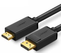 يوجرين DP101-10202B كابل ذكر الى HDMI ذكر 1920*1080 2 متر اسود