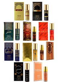 10 Pieces Ultimate Roll On Collection Authentic Arabic Fragrance Oil Perfume Nabeel, Dahn Al Oud, Amiri, Nasaem, Jannet El Firdaus, Musk, Qisaty, Antar, Gold 24k, Al Ghadeer 6 ML