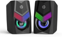 HP DHE-6000 WIRED SPEAKER RGB BACKLIGHT AUDIO PLAYER MULTIMEDIA STEREO MINI 360 SURROUND SOUND SUBWOOFER (BLACK)