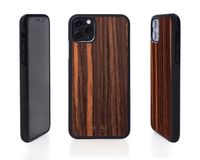 IPHONE CASE - WOOD WITH PLASTIC BASE - EBONY - FOR IPHONE 11