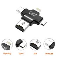 Generic 4 In 1 USB Otg Tf Micro Sd Card Reader 45*45millimeter Black / White