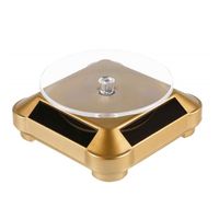 360° Solar Powered Rotating Turntable | Jwellery, Cellphone & Watch Display Stand | Gold