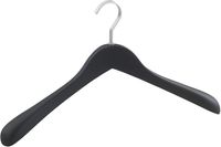 WENKO Hanger New York Black - clothes hanger, Wood, 44.5 x 25 x 4.6 cm, Black