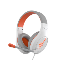 Meetion Stereo Gaming Headphones White Orange Lightweight BacklitHP021