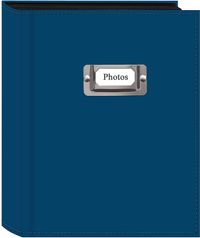 Pioneer Photo 208-Pocket Bright Blue Sewn Leatherette Photo Album with Silvertone Metal I.D. Plate for 4 by 6-Inch Prints