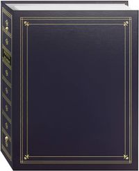 Pioneer Photo Albums 3-Ring Bound Bay Blue Leatherette Cover with Gold Accents Photo Album for 4 by 7-Inch, 5 by 7-Inch and 8 by 10-Inch Prints