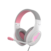 Meetion Stereo Gaming Headset White Pink Lightweight BacklitHP021