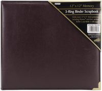 Pioneer 12 Inch by 12 Inch 3-Ring Sewn Oxford Scrapbook Binder, Burgundy