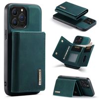 Wallet Case Compatible with iPhone 13 Pro, DG.MING Premium Leather Phone Case Back Cover Magnetic Detachable with Trifold Wallet Card Holder Pocket for iPhone 13 Pro (GREEN)