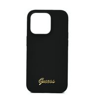 Guess Silicone Pc Camera Script Logo Hard Case For Iphone 14 Pro Max Black