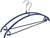 WENKO Universal hangers Combi 42 - set of 2 clothes hangers, bar, skirt notches, pivoted hook, with anti-slip coating, Chrome plated metal, 42 x 21.5 x 1.2 cm, Silver shiny