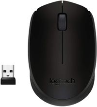 Logitech M171 Wireless MoUSe, 2.4 Ghz With USb Mini Receiver, Optical Tracking, 12-Months Battery Life, AmbidextroUS Pc/Mac/Laptop - Black