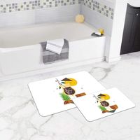 Bonamaison Antibacterial, NonSlip Bathmat, 1 Piece 50x80cm + 1 Piece 50x45cm - Designed and Manufactured in Turkey