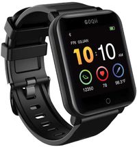 GOQii Smart Vital Fitness SpO2, body temperature and blood pressure smartwatch regular with 3 months personal Coaching, Black (Designed in California)