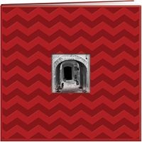 Pioneer Embossed Post Bound Scrapbook Album 12"X12"-Red Chevron/Red/12 x 12 Inch