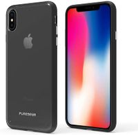 جراب Puregear Slim Shell لهاتف Apple Iphone Xs Max - شفاف / أسود - مقاس واحد