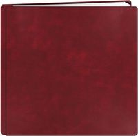 Pioneer FTM-12LBURG 12 Inch by 12 Inch Postbound Leather Family Treasures Memory Book, Burgundy/Red