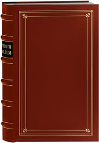 Pioneer Photo 204-Pocket Ring Bound Photo Album for 4 by 6-Inch Prints, Red Bonded Leather with Gold Accents Cover/Red