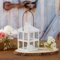 Kate Aspen 7.5 Inch White Vintage Distressed Rustic Candle Holder Decorative Lantern, Wedding Decoration, Centerpiece, Home Décor/Vintage White Distressed Lantern Large/White